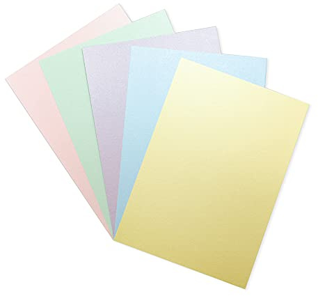 Crafter's Companion - 40 Blatt Fotokarton A4 aus der Reihe Centura Pearl, Pastellfarben/Mehrfarbig