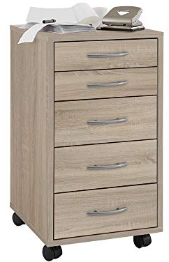 FMD Möbel, 336-001E Freddy Beistellcontainer in Ausführung Eiche Nachbildung, melaminharz beschichtete spanplatte, maße 33.0 x 63, 5 x 38.0 cm (BHT)