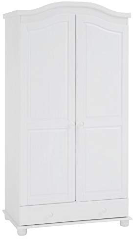 IDIMEX Garderobenschrank Dielenschrank Kleiderschrank Bergen, Kiefer, 2-Türen, weiß, im Landhausstil