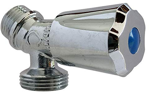 SOMATHERM FOR YOU, Robinet standard à clapet pour machine à laver, entrée M1/2, sortie M3/4, corps en laiton chromé, installation rapide, norme ACS, compatible avec tous les tuyaux