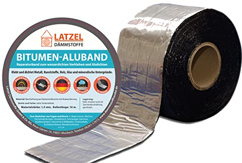 Latzel Dämmstoffe Aluband Reparaturband Dichtband Farbe Aluminium 150 mm - Rolle 10 Meter. Made in Deutschland.