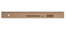 Holzlineal, 50cm lang, mm-Facette auf beiden Seiten nein, buche natur
