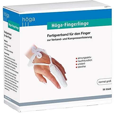 Höga Fingerlinge, normalgroß, Fertigverband für Finger und Zehen | 50 Stück (1er Pack)