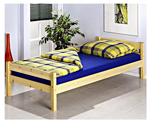 IDIMEX Einzelbett Boris aus Kiefer Massivholz 90x200 cm, Natur - Bett Kinderbett Jugendbett Holzbett Massivholzbett Landhausbett Gästebett