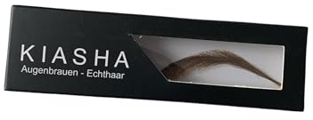 KIASHA Augenbrauen - Echthaar mittelbraun, 2 Stück, semi-permanent, sehr natürlich, langanhaltend