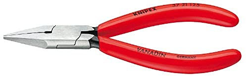 KNIPEX Tools - Electronics Gripping Pliers, Flat Pointed Tips (3721125)