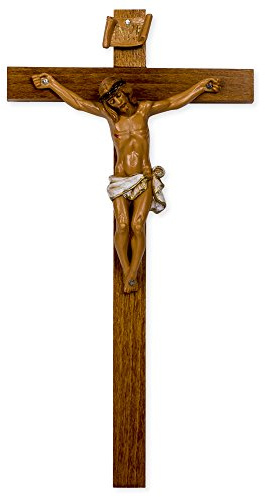 Crucifixes Fontanini Millennium Crucifix Features a Hand Painted Body of Christ on a Wood Cross, 8.75-Inch