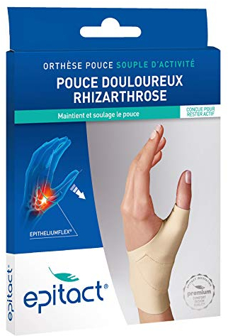 Epitact | Flexible Aktivitäts-Daumenbandage Rhizarthrose-Handorthese | Rechts | Französische Innovation (M, Links)