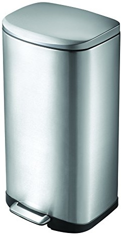 EKO 8713631712281 Della Poubelle à Pédale Métal Inox 35,7 x 33,6 x 63,8 cm