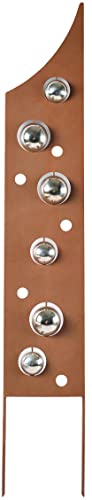 Kobolo Gartenstecker Rusty Bubbles, 99cm, Metall, braun in Rostoptik, Blumenstecker, Deko Element für den Außenbereich