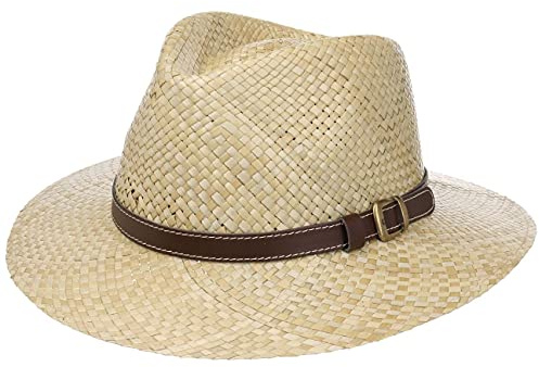 Lipodo Carsell Traveller Strohhut Herren Made in Italy Frühjahr Sommer Natur L (58-59 cm)