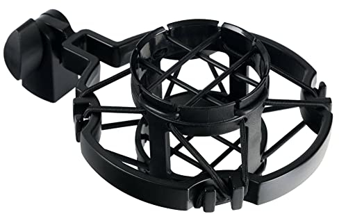 Pronomic MS-19 Mikrofonspinne (doppelt federnd gelagert, reduziert Trittschall auf ein Minimum, für Kleinmembranmikrofone mit 19 bis 50 mm Durchmesser) schwarz
