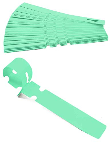 HomeTools.eu® 100 x märkningstejp för växter träd buskar plast 21 x 2 cm väderbeständig med ögla för fastsättning av grön