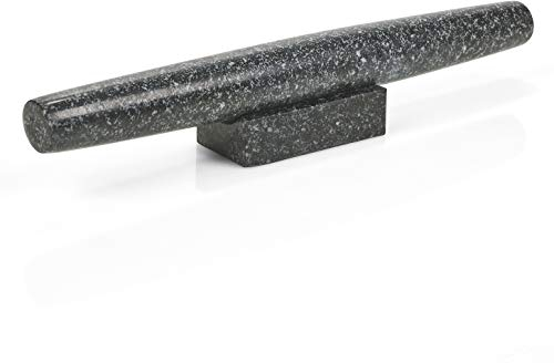 Homiu Granite Rolling Pin with Stand | 40 x 4.5cm | Rolling Pin for Baking Pastry Pizza Dough Roller | Pasta Bakery Roller Pin | Hard-Wearing Dishwasher Safe | Rolling Stones