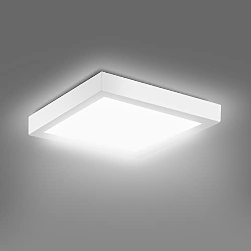 EXTRASTAR LED Ceiling Lights, 12W 1020LM Modern Square Flush Ceiling Lamp, 73W Equivalent, Energy Saving LED Panel Ceiling lamp, Ceiling Light Fitting for Living Room Bedroom - 6500K Daylight