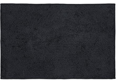 WENKO Badematte ONO, Badteppich aus 100% Baumwolle mit 10 mm Florhöhe für EIN angenehm weiches Trittgefühl, Rückseite rutschhemmend verarbeitet, waschbar bis 40 °C, (B x T): 50 x 80 cm, Schiefergrau