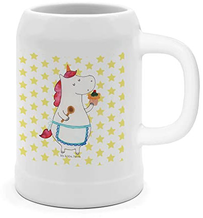 Mr. & Mrs. Panda Bierkrug Einhorn Küche - Geschenk, Maßkrug, Torte, Unicorn, Einhörner, Sommerfest, Kuchen, Oktoberfest, Krug, Backen, Glaskrug, Muffin, Mit Deckel