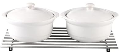 Large Heat Resistant Stainless Steel Trivet Pot Pan Stand Rack 50x28 cm, Kitchen Counter Top Pot Holder, Worktop Saver, Dining Table Trivets for Hot Dishes, Bowls, Utensils, Wood Stove Trivet Runner