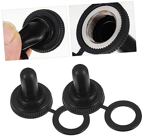 DOITOOL 20 Stück Knebelabdeckungen 12mm Staubschutzkappen Schwarz Für Schalter Schutzabdeckung Ersatz Für Industrie Und Haushalt