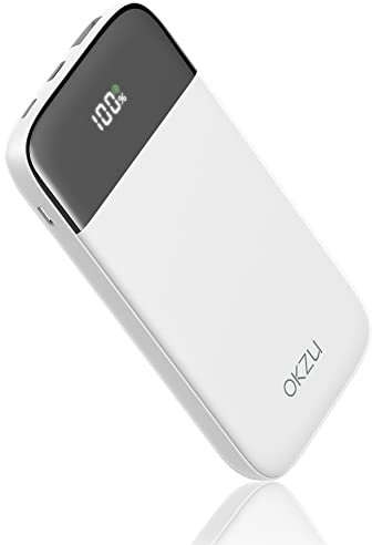 OKZU 10000mAh LED Display Fast Charging Power Bank, 22.5W PD3.0 QC4.0 Portable Charger, Phone External Battery Pack for iPhone Samsung Huawei and more (White)
