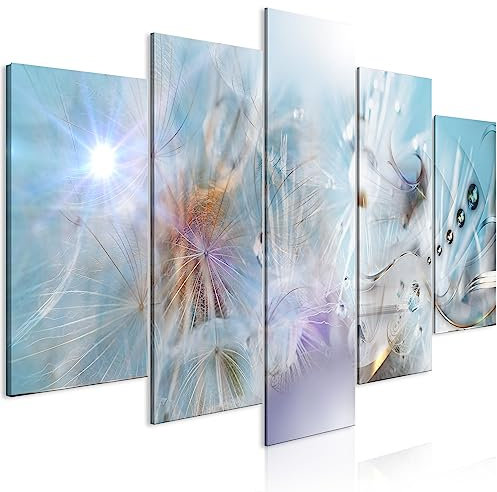 murando - Akustikbild Pusteblume 5 tlg - Bilder Akustikschaum Schallschutz Wand Deko Kunst Akustikpaneele Wandpaneele Schalldämmung Wandbild Schallabsorber Akustikplatten Natur b-A-10392-b-a