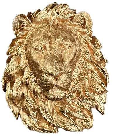 KGADRX Große goldene Löwenkopf-Wanddekoration zum Aufhängen, Tierkopf, Kunstharz-Anhänger, Wandornamente, Wohnaccessoires, Heimdekoration, Moderne Kunst