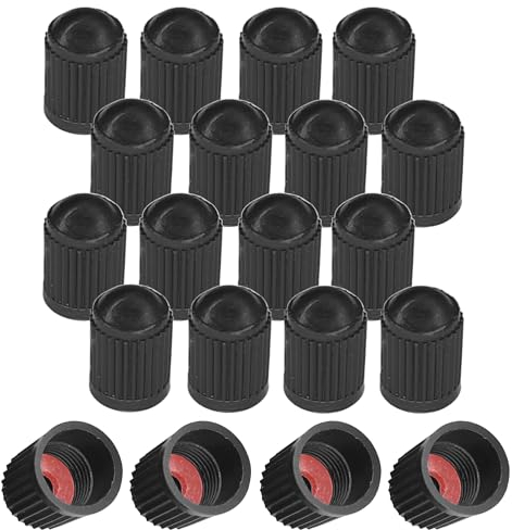 cyclingcolors 20x Bouchon de Valve Capuchon Plastique Schrader Pneu vélo Moto Auto Voiture Quad Trottinette, Noir