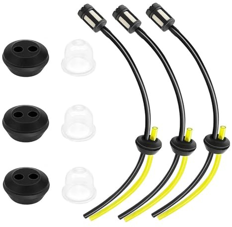 iwiio Strimmer Fuel Line, Universal Strimmer Fuel Pipe, Fuel Line Hose Kit, Petrol Strimmer Parts, Fuel Hose for Brush Cutter Brush Cutter Trimmer Mower Hedge Trimmer - 3 Sets