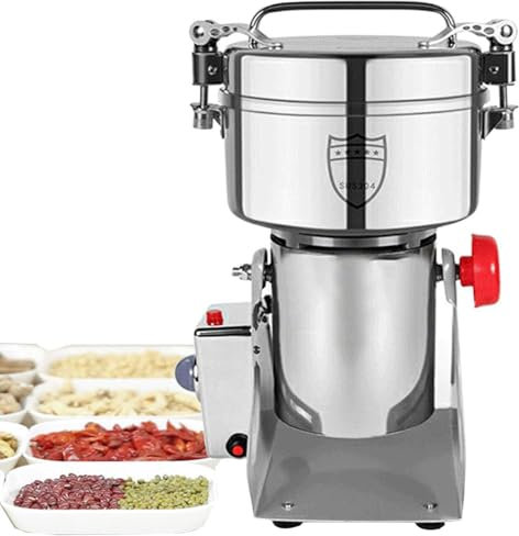 WANGYYDS Kitchen Swing Type Grain Mill Grinder, Swing Type Grinder for Spices, Herbs, Roots, 220V High Speed Powder Spice Herb Grinder, High-speed Commercial Spice Grinder, 50-300 Mesh,1000g