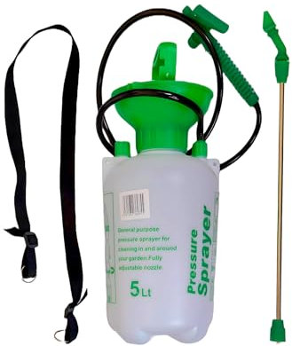 G4GADGET 5L Pump Action Pressure Sprayer – Adjustable Nozzle, Lockable Trigger & Shoulder Strap for Gardening, Cleaning, and Weed Killer