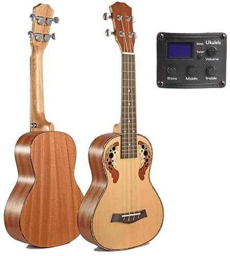 Ukulele Anfänger Ukulele Fichte 23 26 Zoll Mini Hawaiian Gitarre Akustische Elektrische Konzert Tenor 4 Saiten Ukulele(B,26inch)