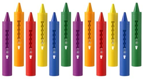 Aomig Badewannenstifte Kit 6 Farben Abwaschbare Bath Crayons Set (12Pcs) | Leuchtende Badefarben Badespielzeug Sicher und Ungiftig Leicht zu Reinigen Badestifte für Kinder Badewanne Keramikoberflächen