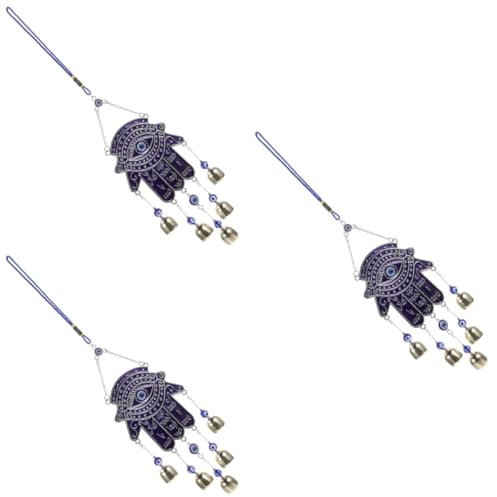 Happyyami 3pièces Home Wind Chime Evil Eye Hanging Decoration Ornement Mural Métal pour Décoration De Jardin Ou Chambre