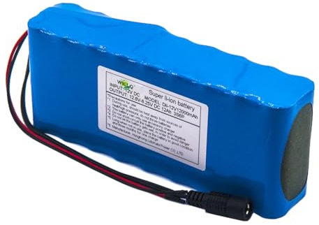 WILLQ 3S6P Replacement Li-ion Battery 12 Volts 12000mAh Mobile Power Light Audio Lithium Battery with DC Plug for 144Wh Power Motor
