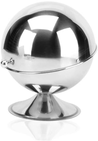 Hemobllo Azucarero Volteable Esférico de Acero Inoxidable para Cocina | Plata, Diseño Moderno Creativo, Uso en Hogar y Café, Apto para Fondant y Dulces