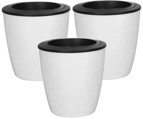Licsaliwe Fioriere auto -irrigazione, pentole in resina da 3 pezzi con pentola interna, per erbe, violette africane, indoor/4.3
