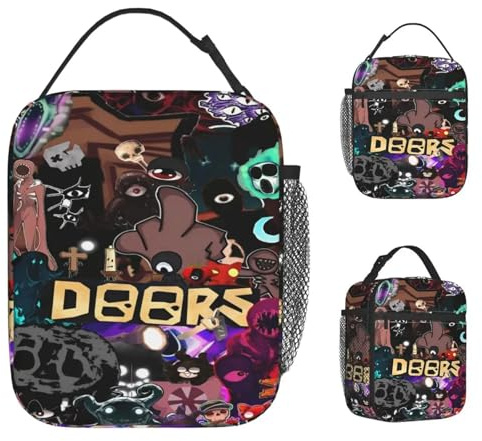 TFDGDGH Doors Horron Game Thermal Insulated Lunch Bag for Travel Portable Bento Box Men Women Thermal Cooler Lunch Box