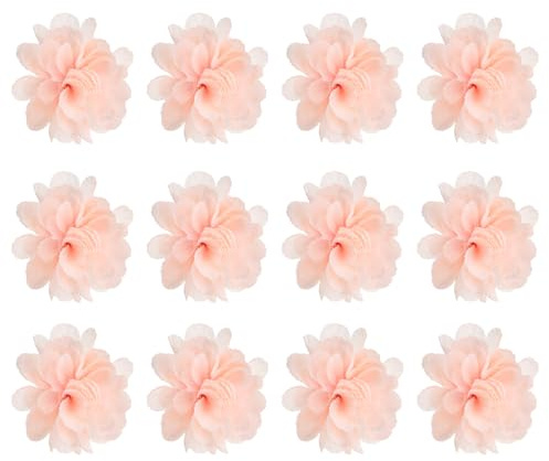 PATIKIL 3.9 In Flores Artificiales para Centro De Mesa con Velas Flotantes 12 Pcs Relleno De Florero Orquídea Falsas Cabezas De Flores Dalia para Decoración De Bodas Fiestas Rosa Claro