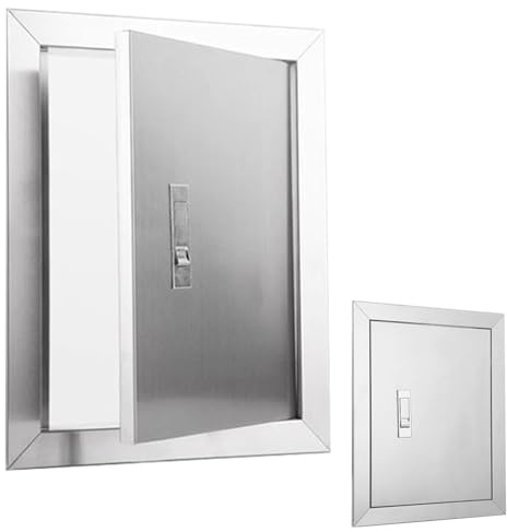 Pannello di accesso in acciaio inox per cartongesso, porta da incasso per cucina e barbecue, con chiusura a pressione, 30 x 65 cm, soluzione di accesso durevole, sicura e resistente alle intemperie