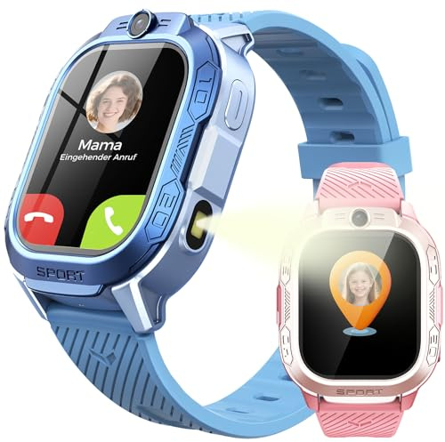 OIKKEI KI Smartwatch Kinder GPS und Telefon - Neue kinderuhr mit Videoanrufe, Sprachchat, WiFi, 47 Spiele, Schulmodus, 4 Sportmodi, Kindergeschenke für Teenager ab 5-13 Jahren