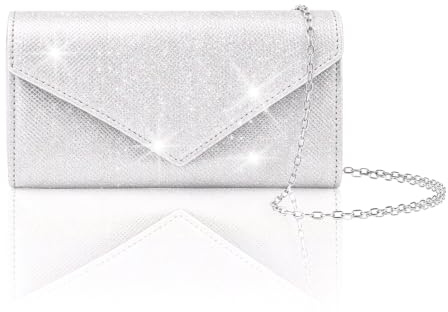 BSBUY Clutch Damen, Elegant Glitzer Pailletten Spitze Abendtasche