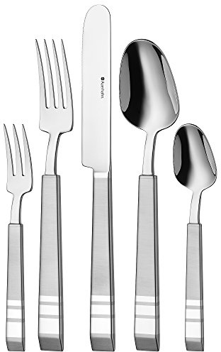 Auerhahn 22 8503 0238 Jazz Steel, Menübesteck, Edelstahl 18/10, 30-teilig, matt, poliert