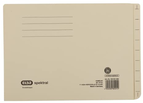 Elba Einstellmappe Spektral für A4 Dokumente, Kraftkarton, chamois, 100 Stück