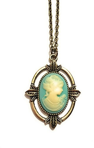 Giulyscreations Katerina Petrova 1864 The Vampire Diaries Erwachsene Fans der Serie, Unisex Bronze Halskette mit Kamee, 4,5 cm, 45 cm