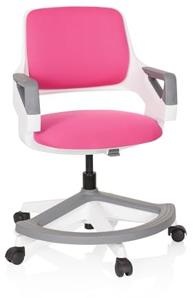 hjh OFFICE Kinder- & Jugendstuhl Kid Flex – Mitwachsender Drehstuhl mit Verstellbarer Rückenlehne, individuell anpassbar, 4–14 Jahre, Rosa