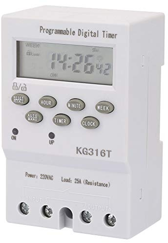 KG316T - Interruptor de Temporizador, Pantalla LCD, Interruptor de Temporizador, Interruptor de Control de Tiempo, microordenador, 220 V, Resistencia 25 A, Interruptor eléctrico