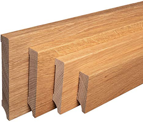 Sockelleiste Massiv Holz Eiche natur lackiert Weimarer Profil Modern 40mm
