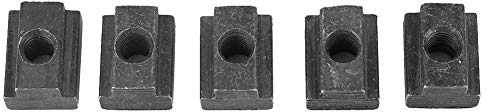 5 pezzi Scanalatura a T in Acciaio Al Carbonio, Dado a T Dadi a Slot a T Maschiato Attraverso Filettatura M6