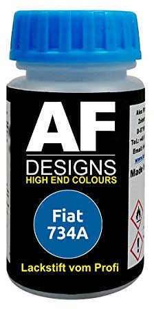 Alex Flittner Designs Pennarello per ritocchi compatibile con Fiat 734A Blu Coctail smalto ad asciugatura rapida vernice per ritocchi vernice per auto