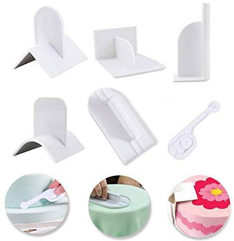 Herramienta de alisado para fondant y cortador de pasteles, 6 piezas, repujado/rededor redondo/afilado, herramienta de acabado para repostería, fondant, azúcar, manualidades, helado, glaseado